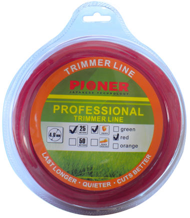 RED SQUARE TRIMMER LINE 4mm x 25m PIONER / 