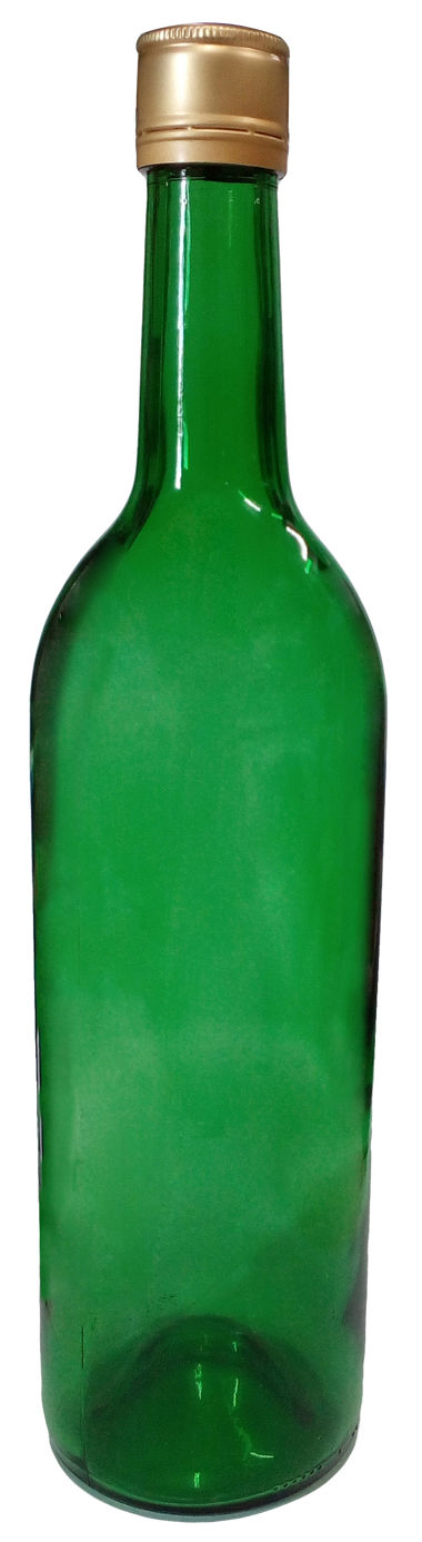 750ML GREEN GLASS BOTTLE / 